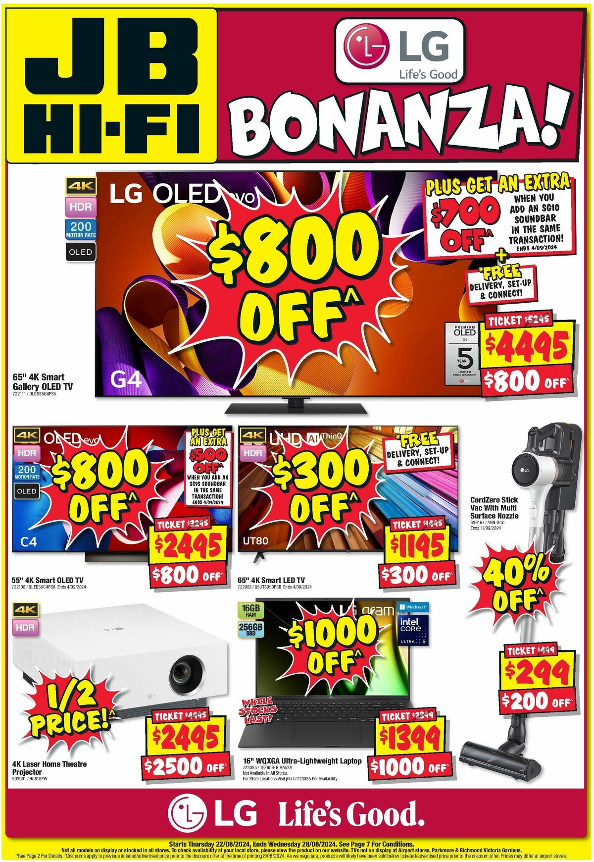 JB Hi-Fi LG Bonanza! Catalogues from 22 August