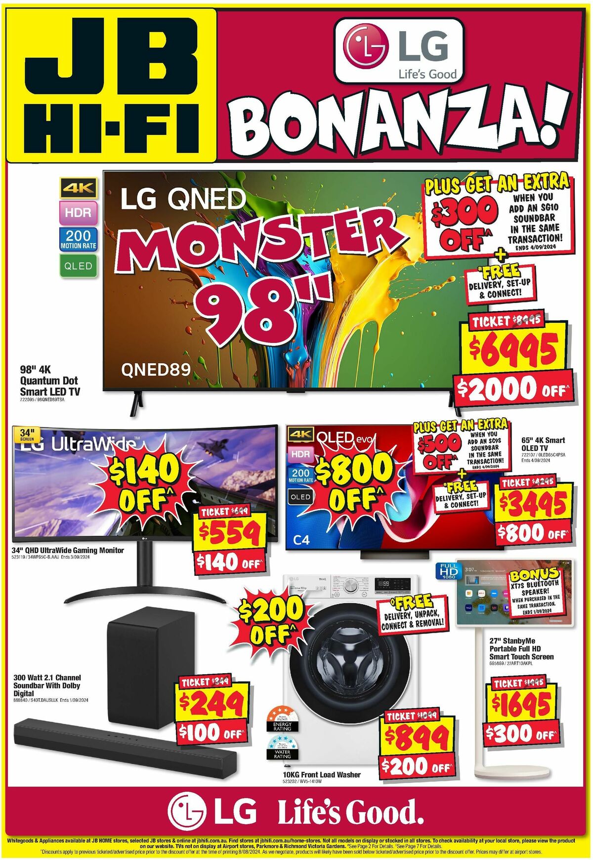 JB Hi-Fi LG Bonanza! Catalogues from 22 August