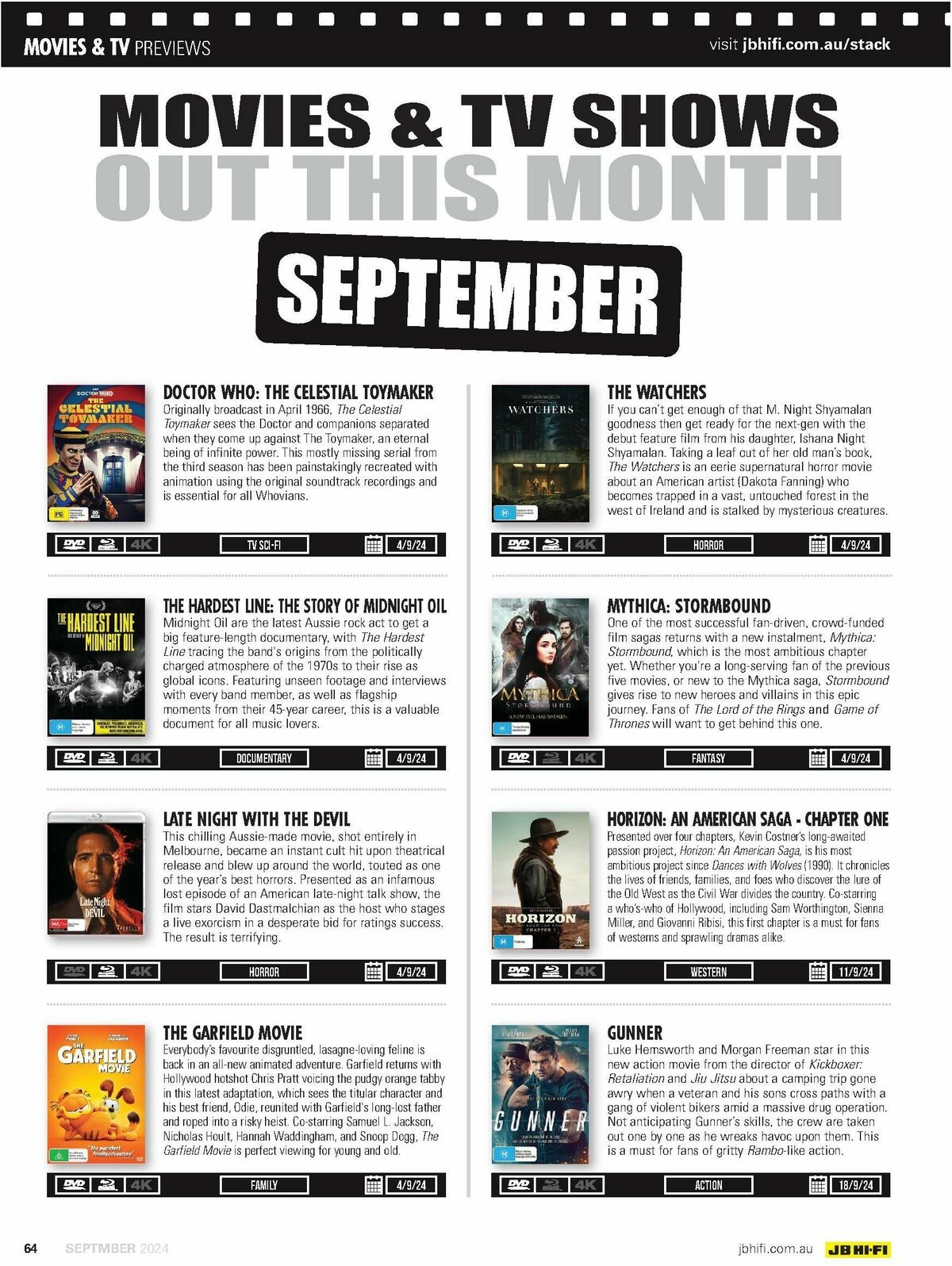 JB Hi-Fi Magazine September Catalogues from 1 September