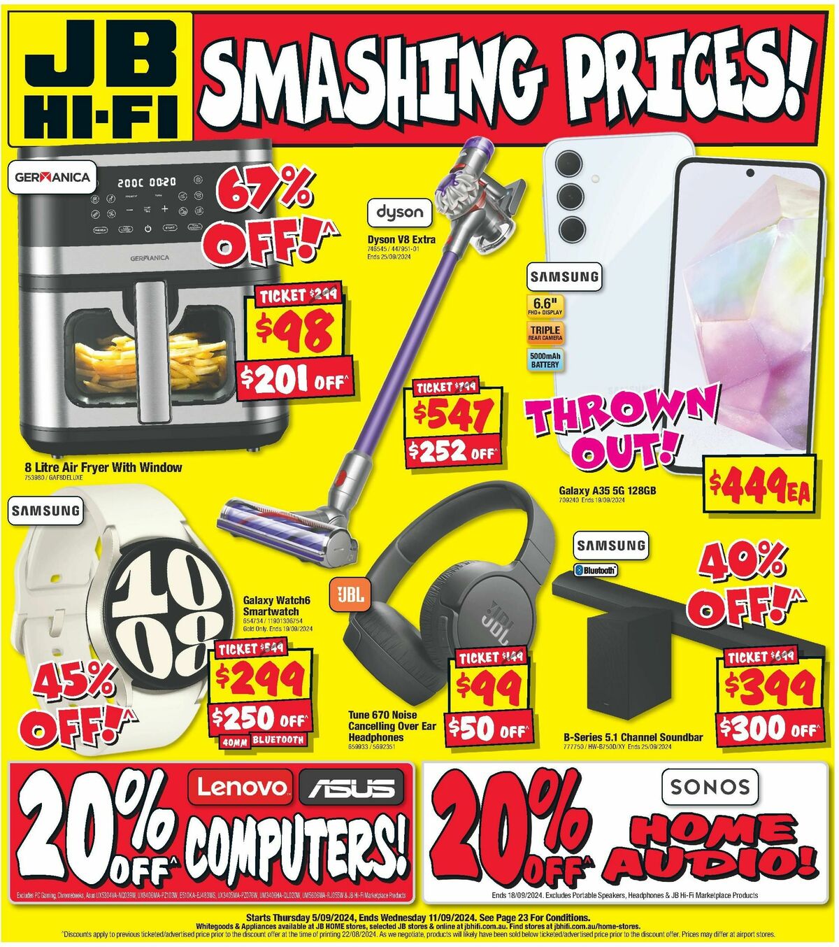 JB Hi-Fi Smashing Prices! Catalogues from 5 September