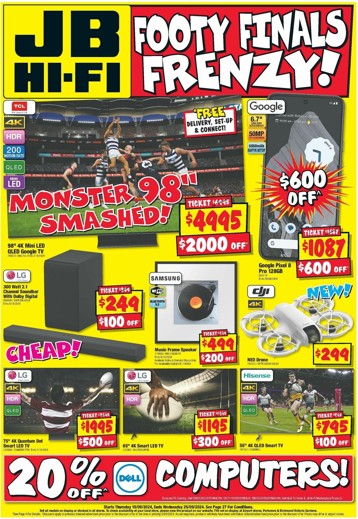 JB Hi-Fi Footy Finals Frenzy Catalogues from 19 September