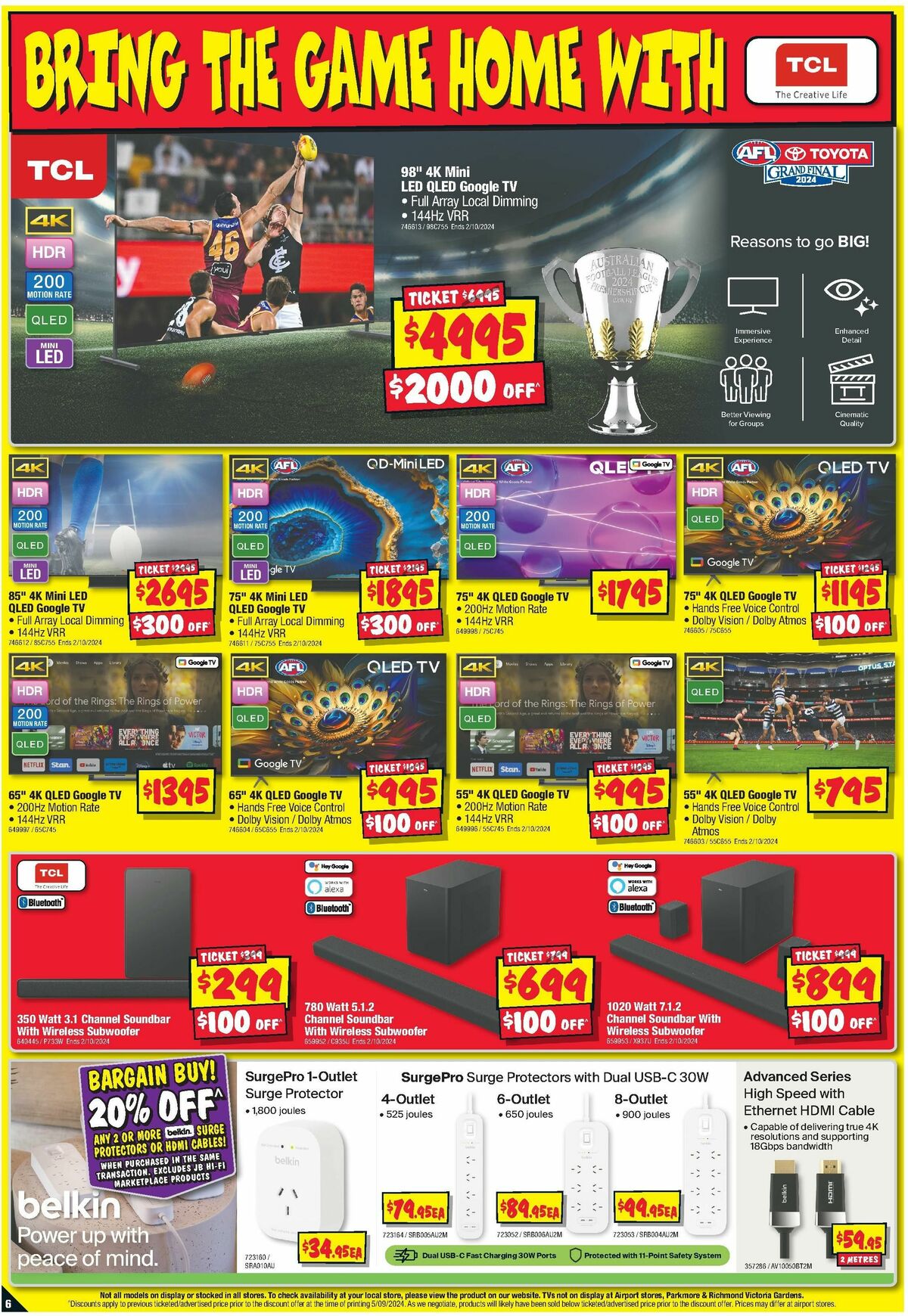 JB Hi-Fi Footy Finals Frenzy Catalogues from 19 September