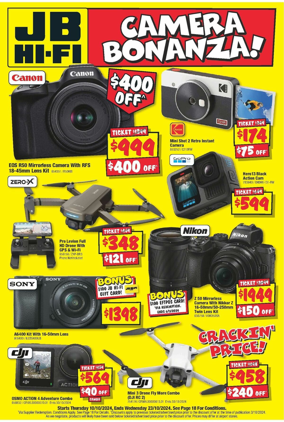 JB Hi-Fi Camera Bonanza Catalogues from 10 October