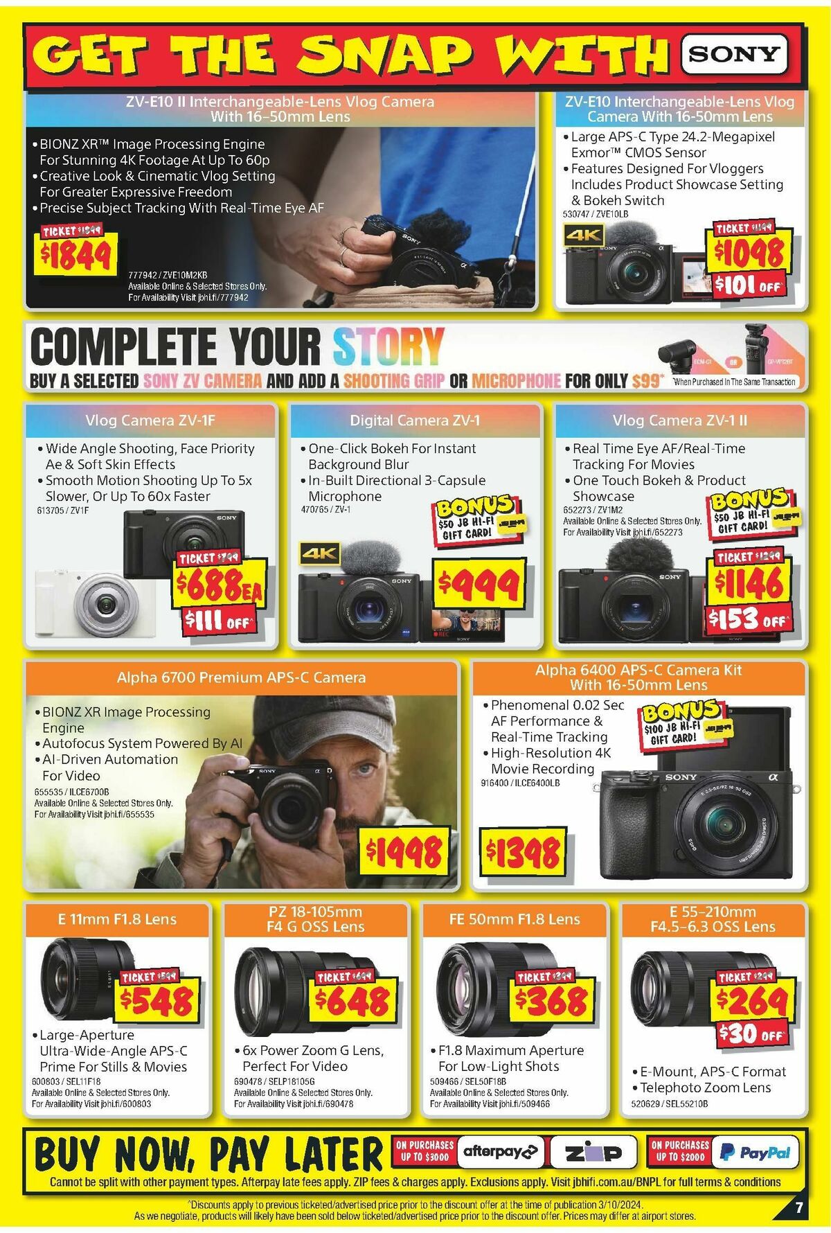 JB Hi-Fi Camera Bonanza Catalogues from 10 October