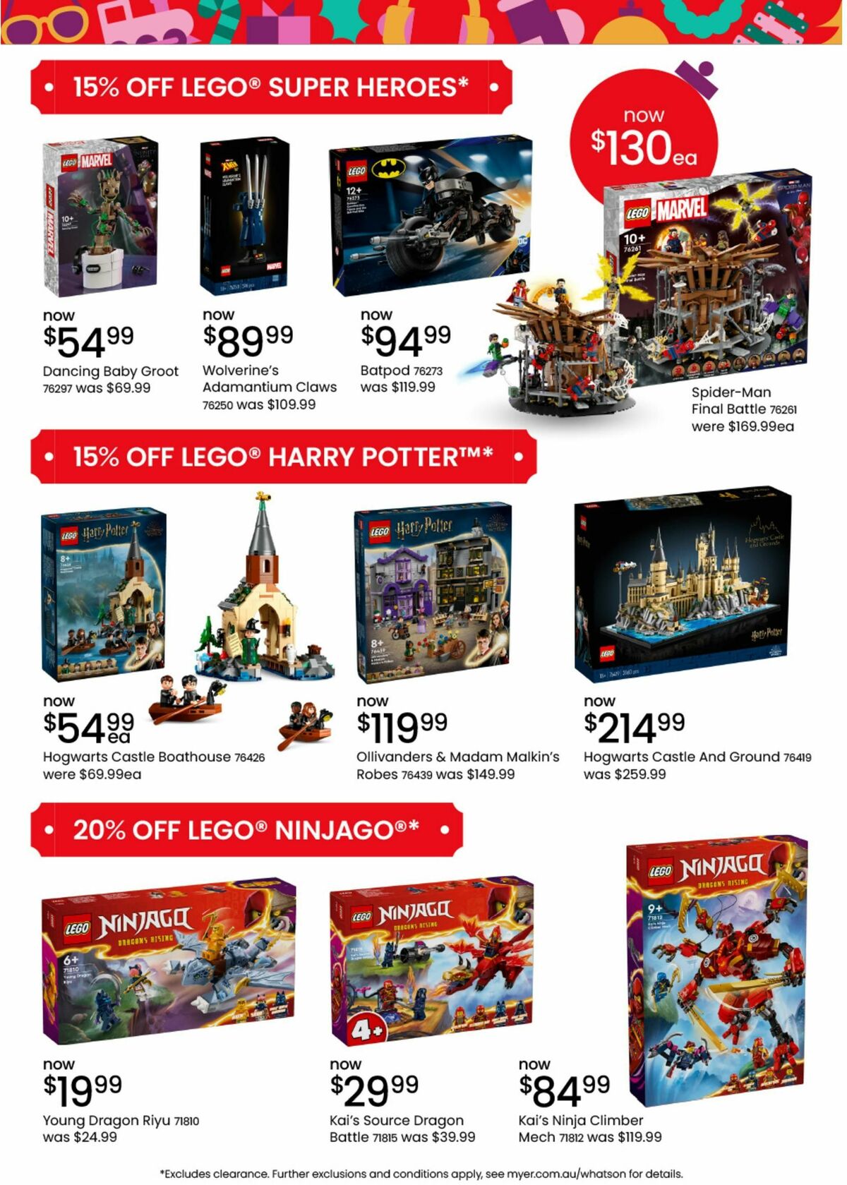 Myer Christmas Toys Catalogues from 18 November