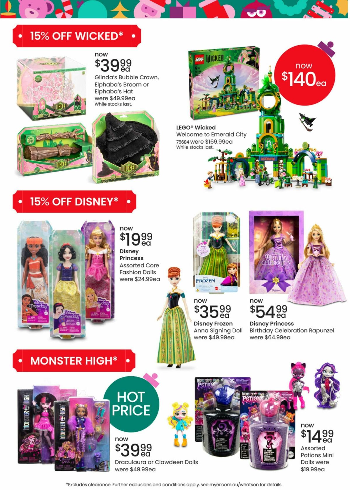 Myer Christmas Toys Catalogues from 18 November