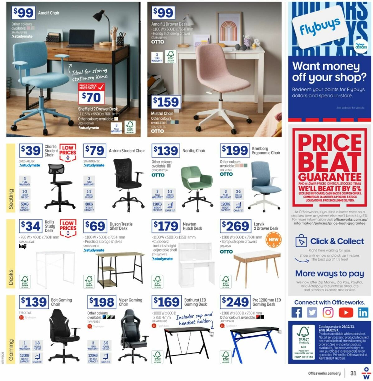 Officeworks Back to School Catalogues from 26 December