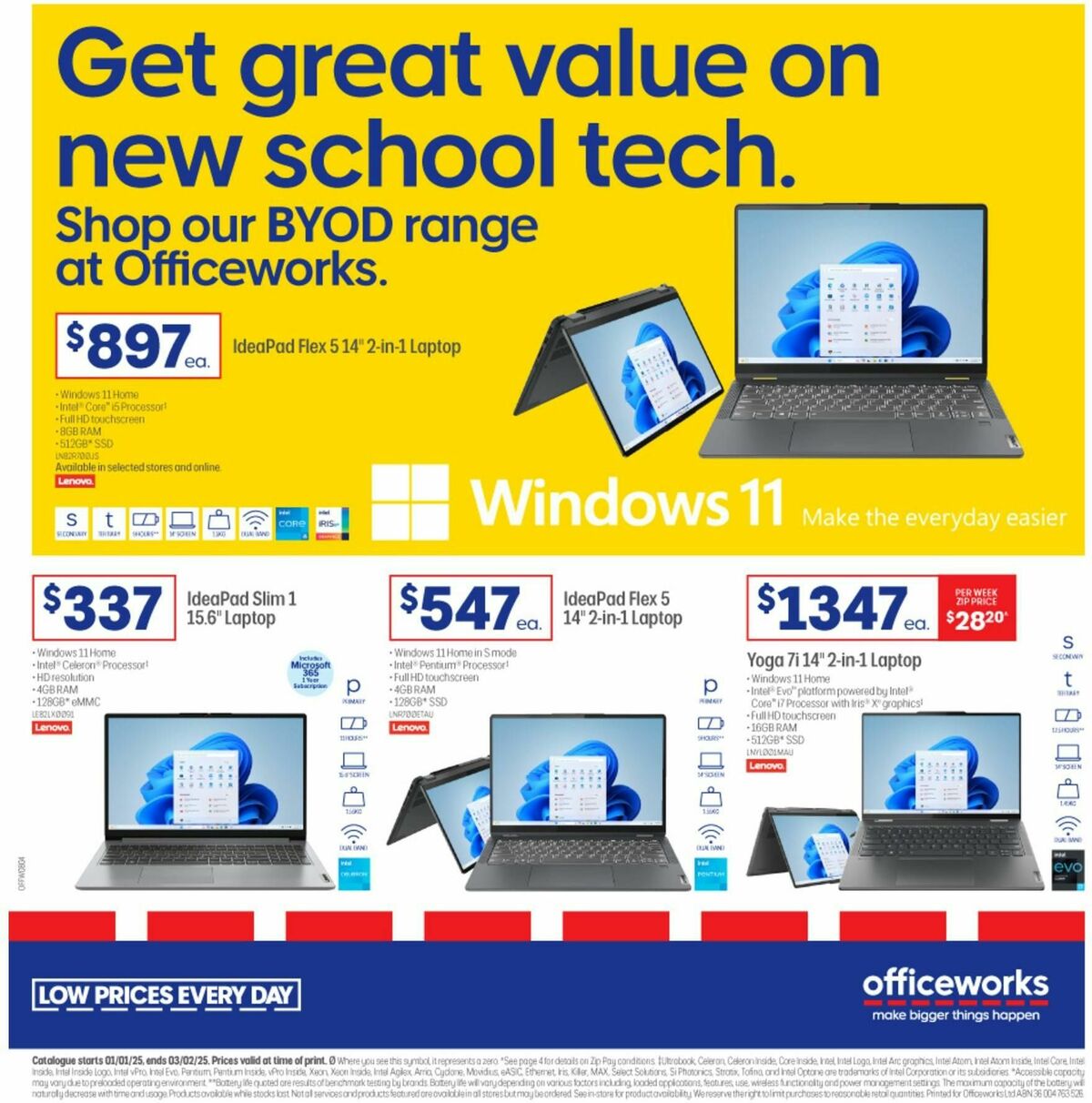 Officeworks Get Great Value on New School Tech Catalogues from 1 January