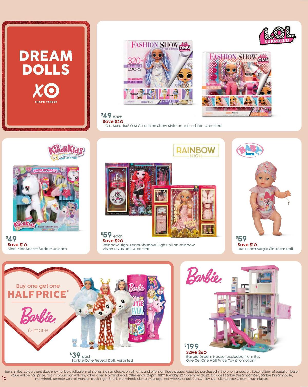 Target Catalogues from 3 November