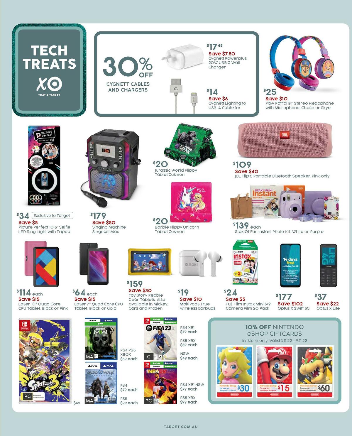 Target Catalogues from 3 November