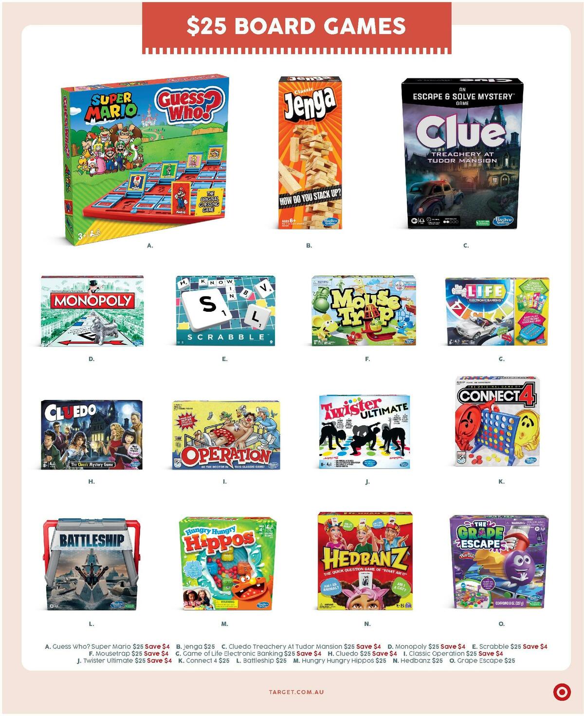 Target Catalogues from 8 December