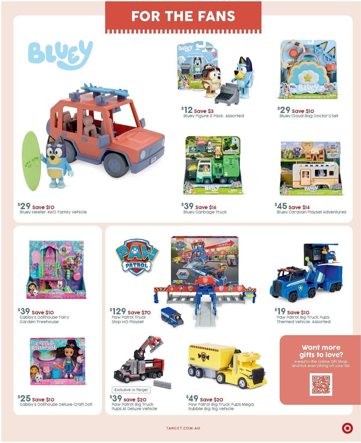 Target Catalogues from 8 December