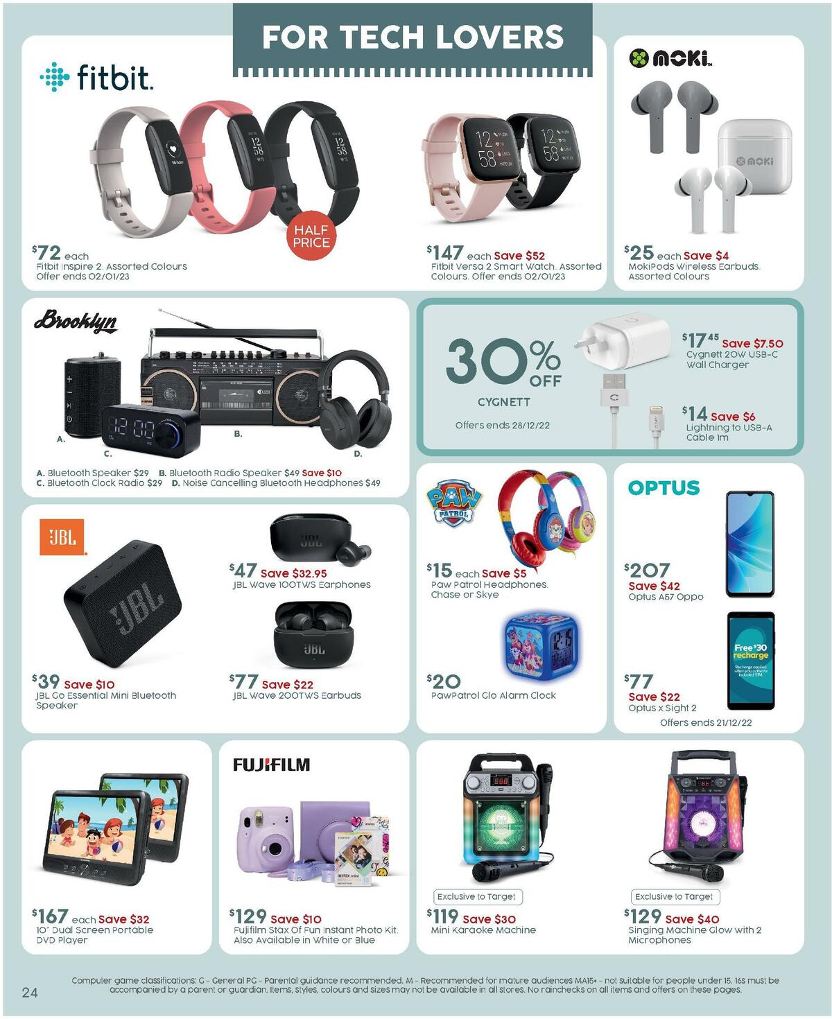 Target Catalogues from 8 December