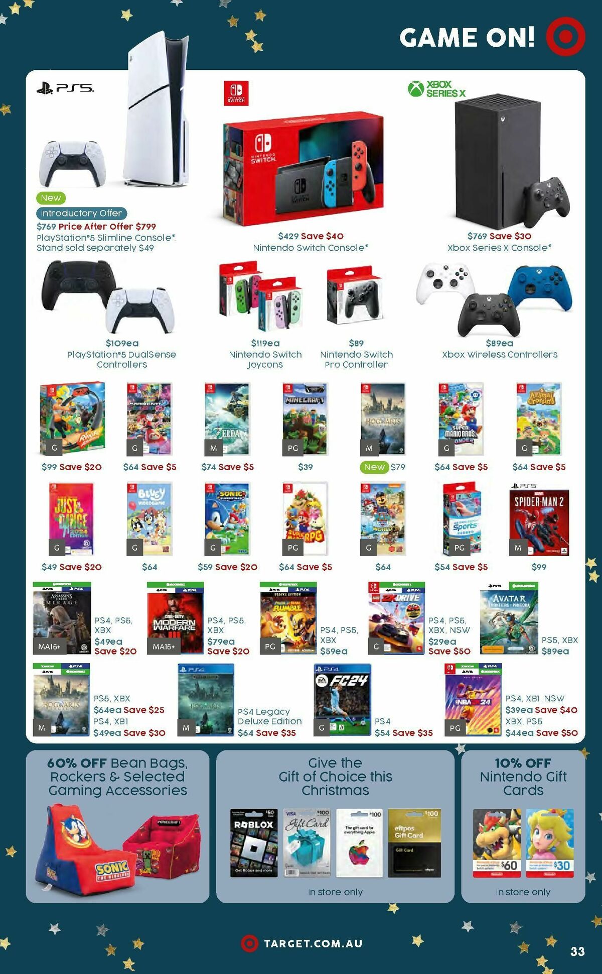 Target Catalogues from 7 December