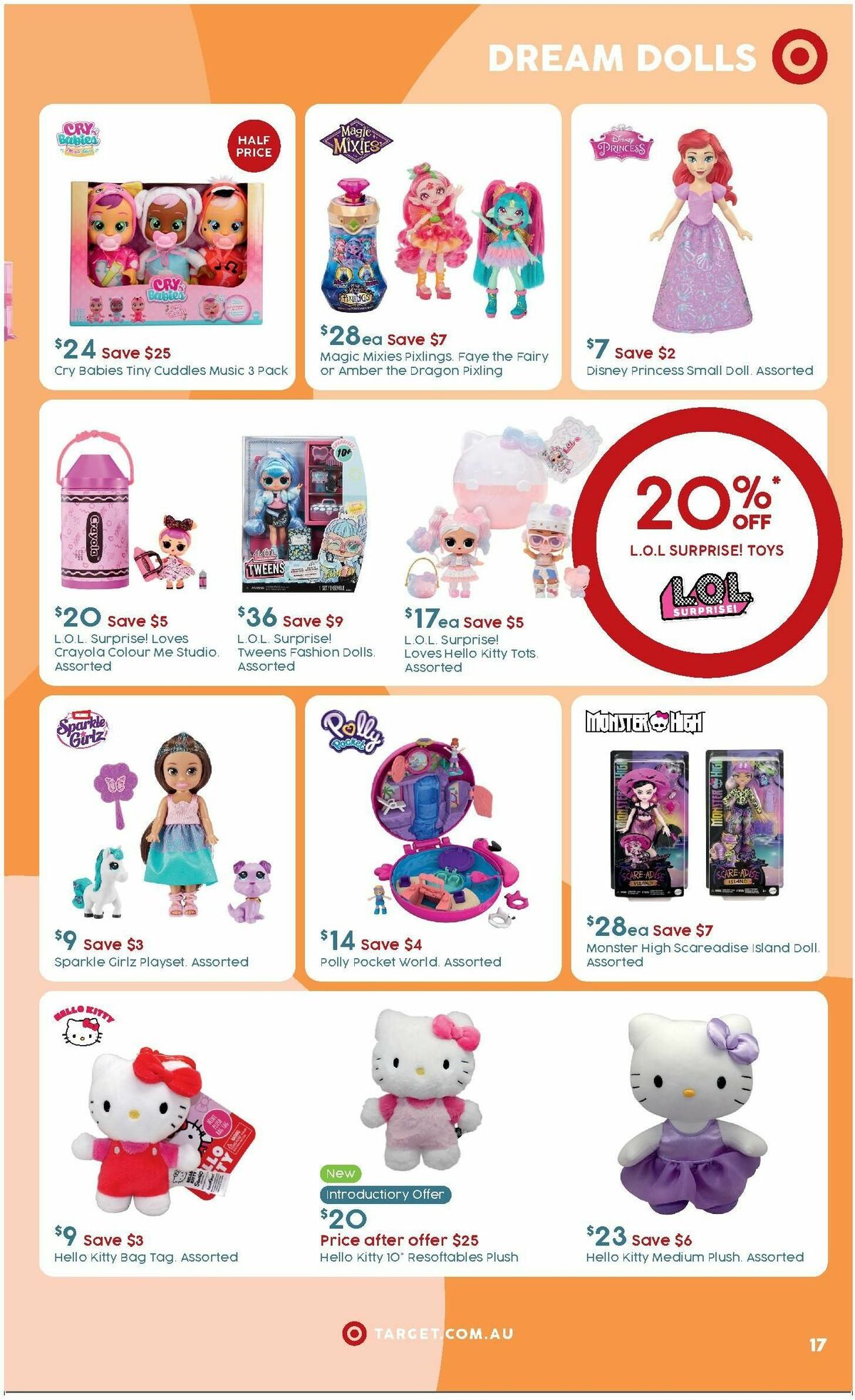 Target Catalogues from 25 March