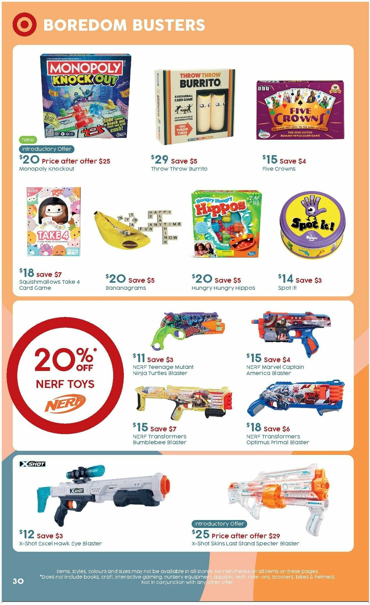 Target Catalogues from 25 March