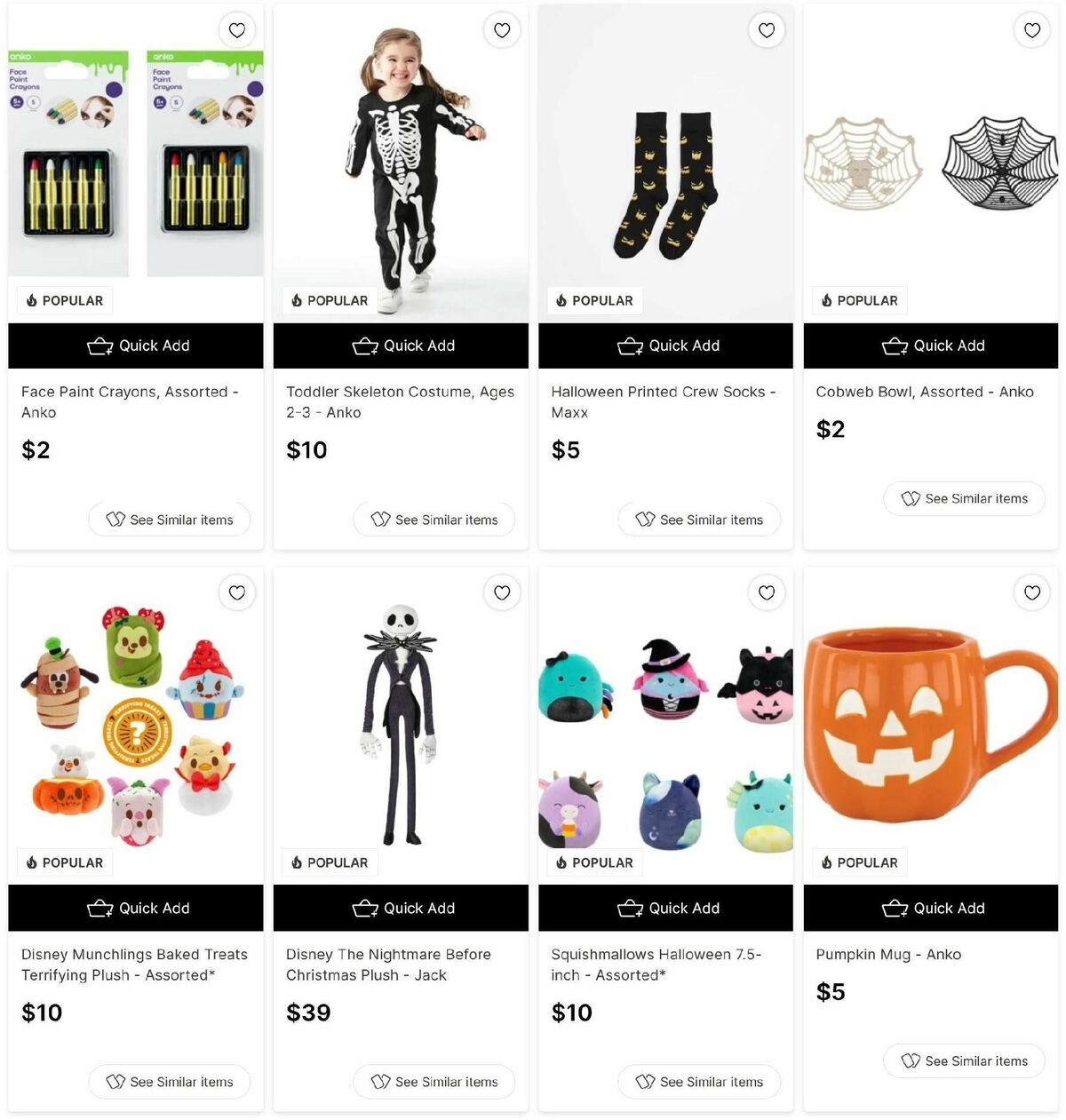 Target Catalogues from 10 October