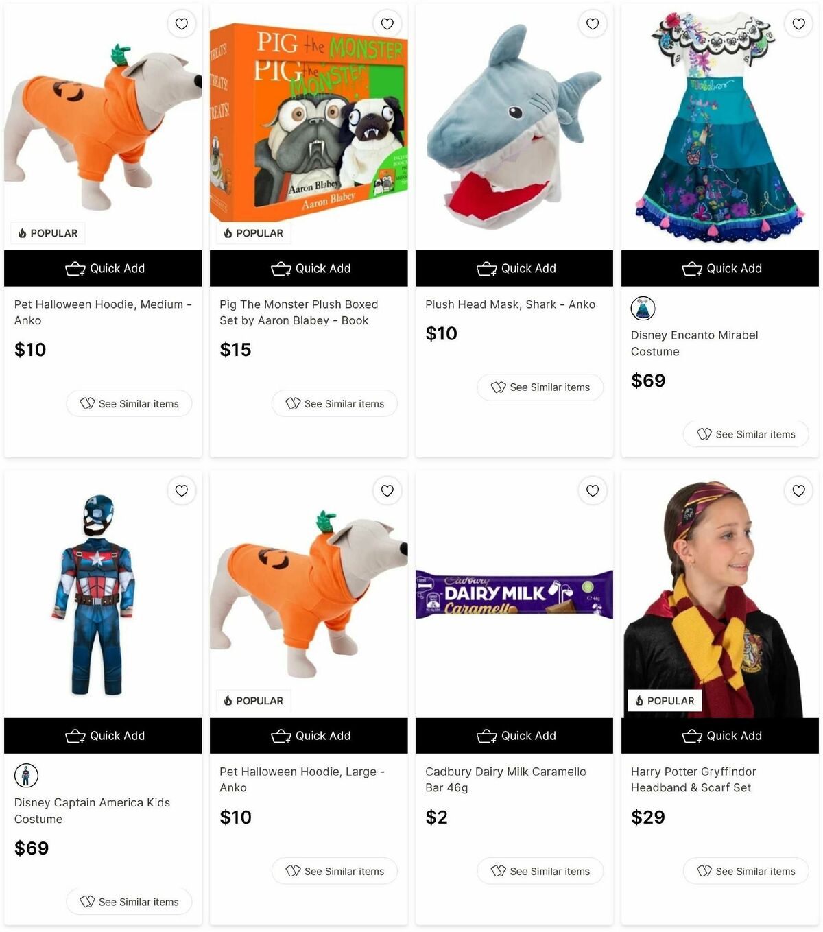 Target Catalogues from 10 October