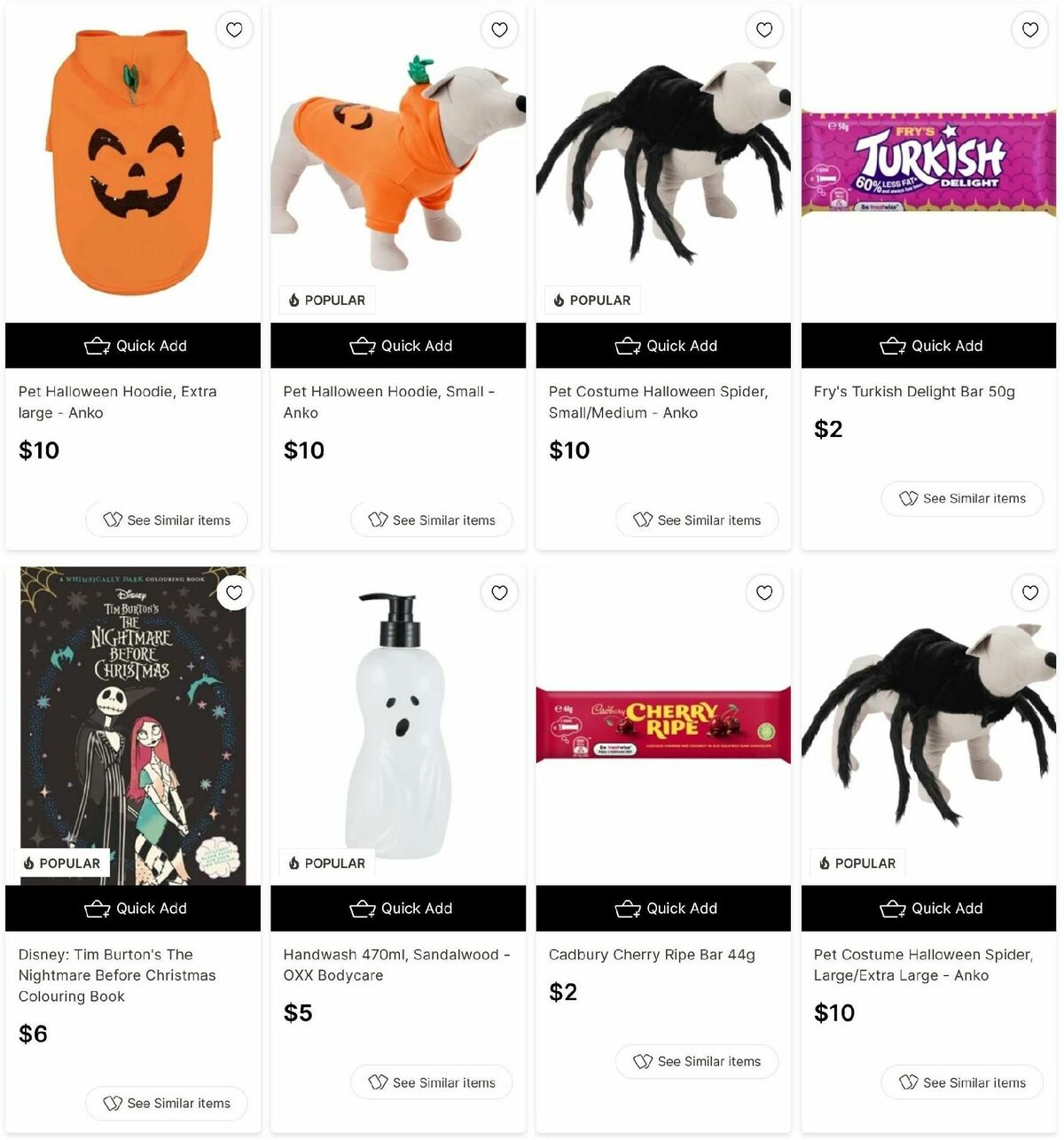 Target Catalogues from 10 October