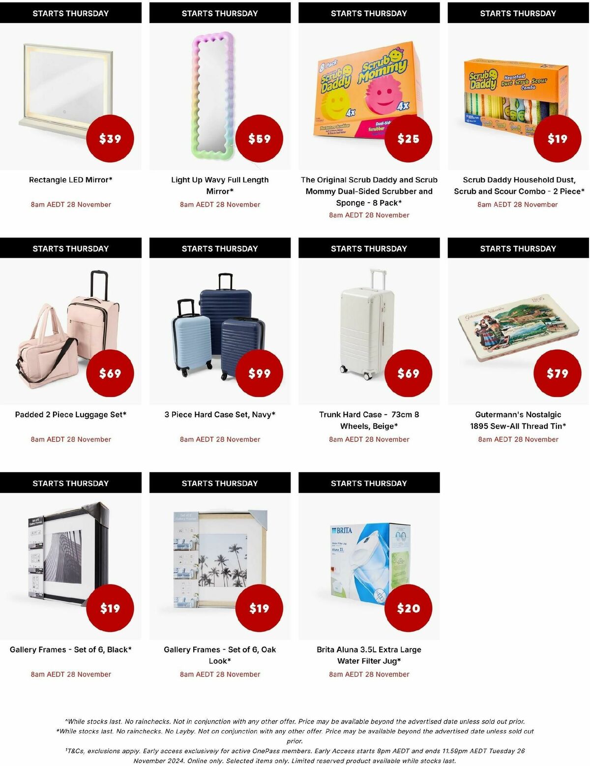 Target Catalogues from 27 November