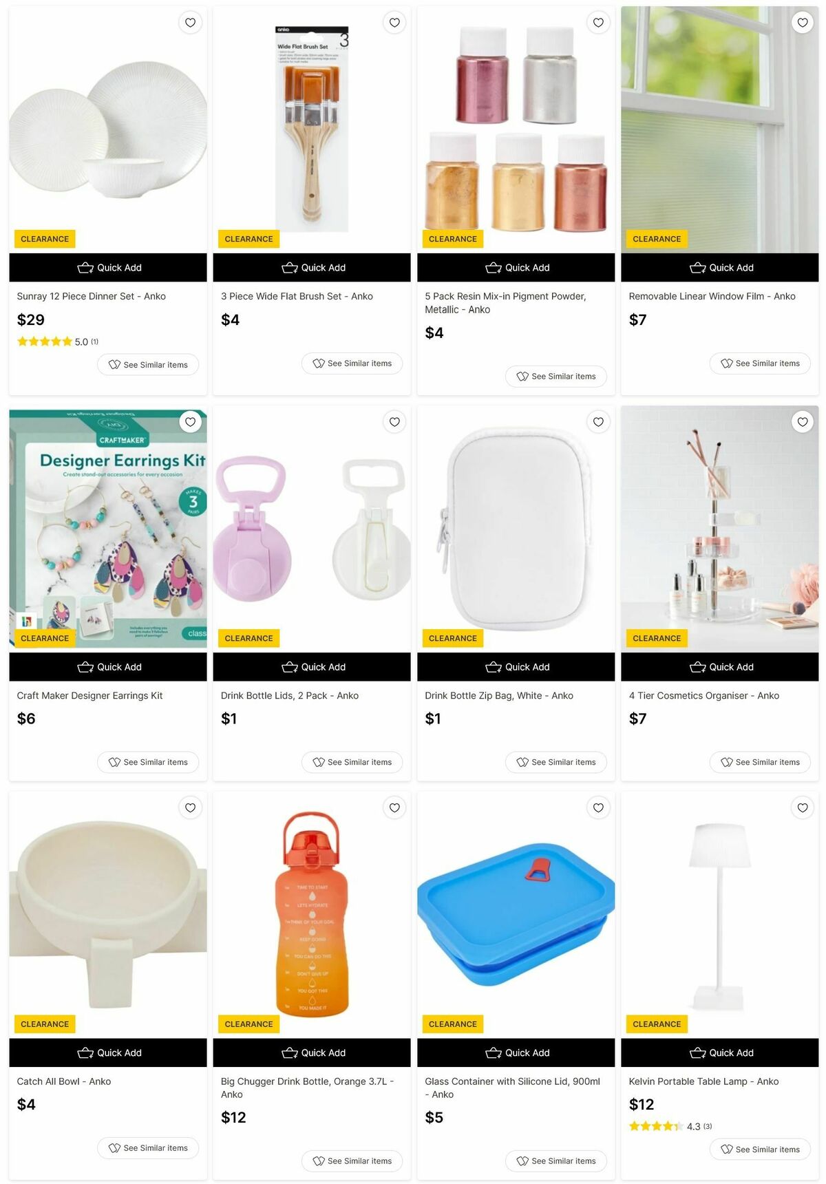 Target Catalogues from 27 December