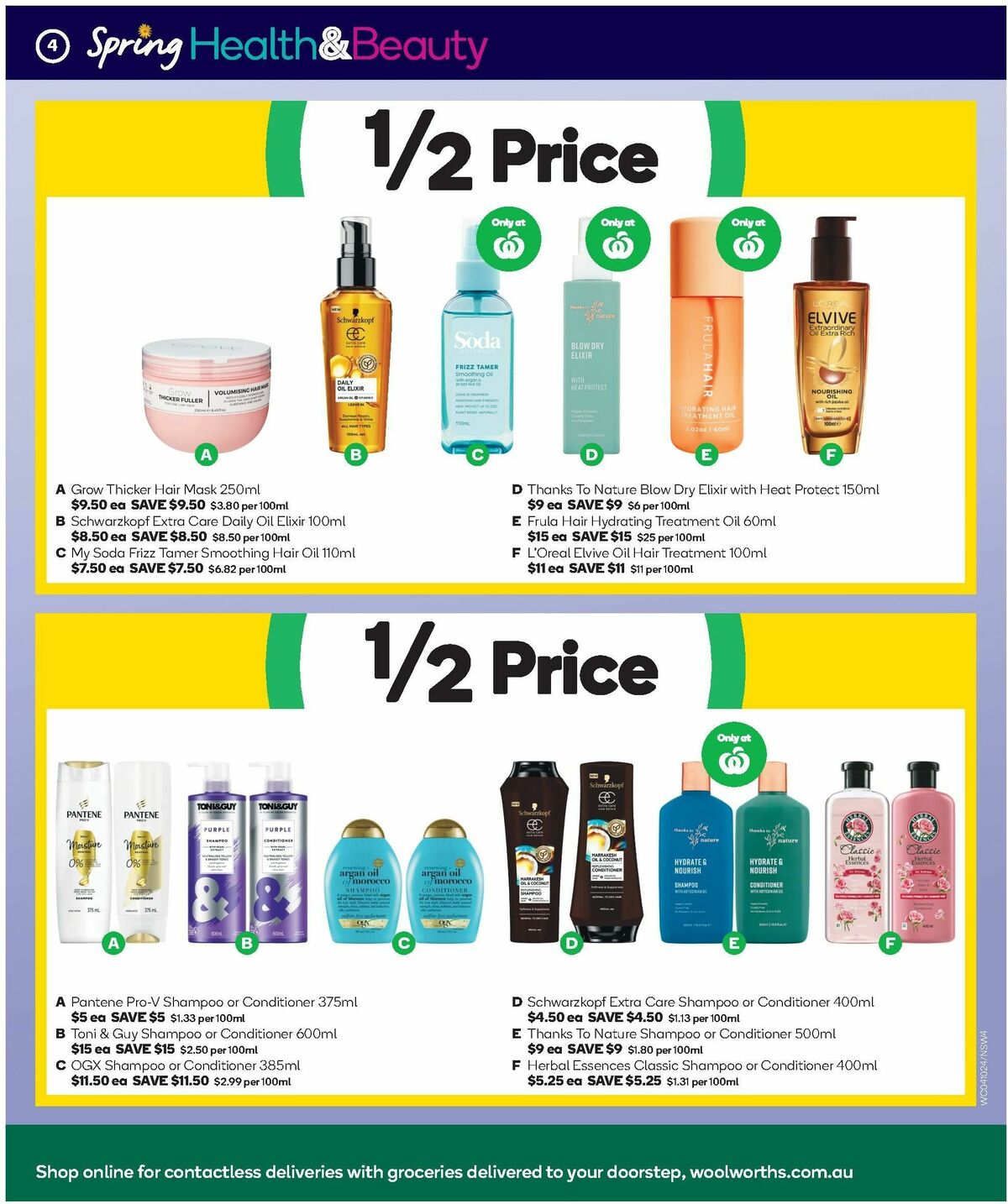 Woolworths Spring Health & Beauty Catalogues from 4 October