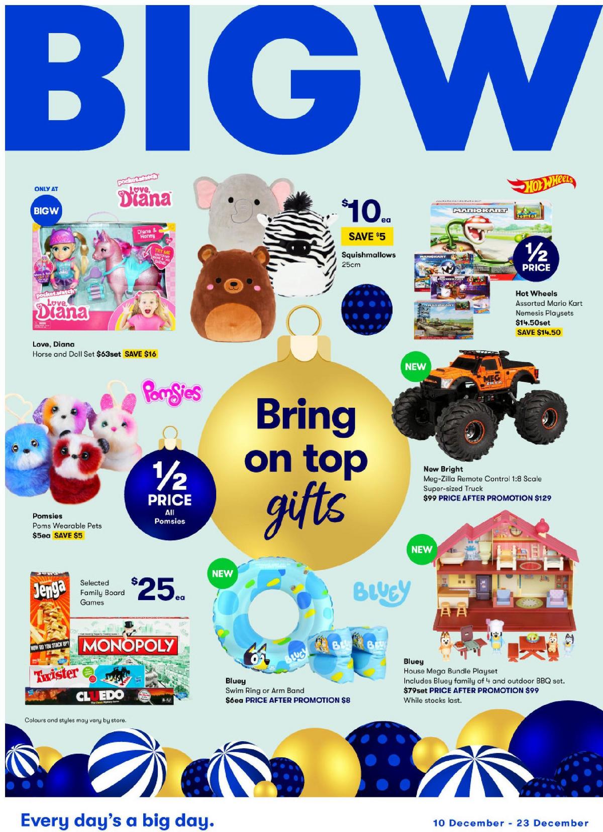 Big W Bring on Top Gifts from 10 December