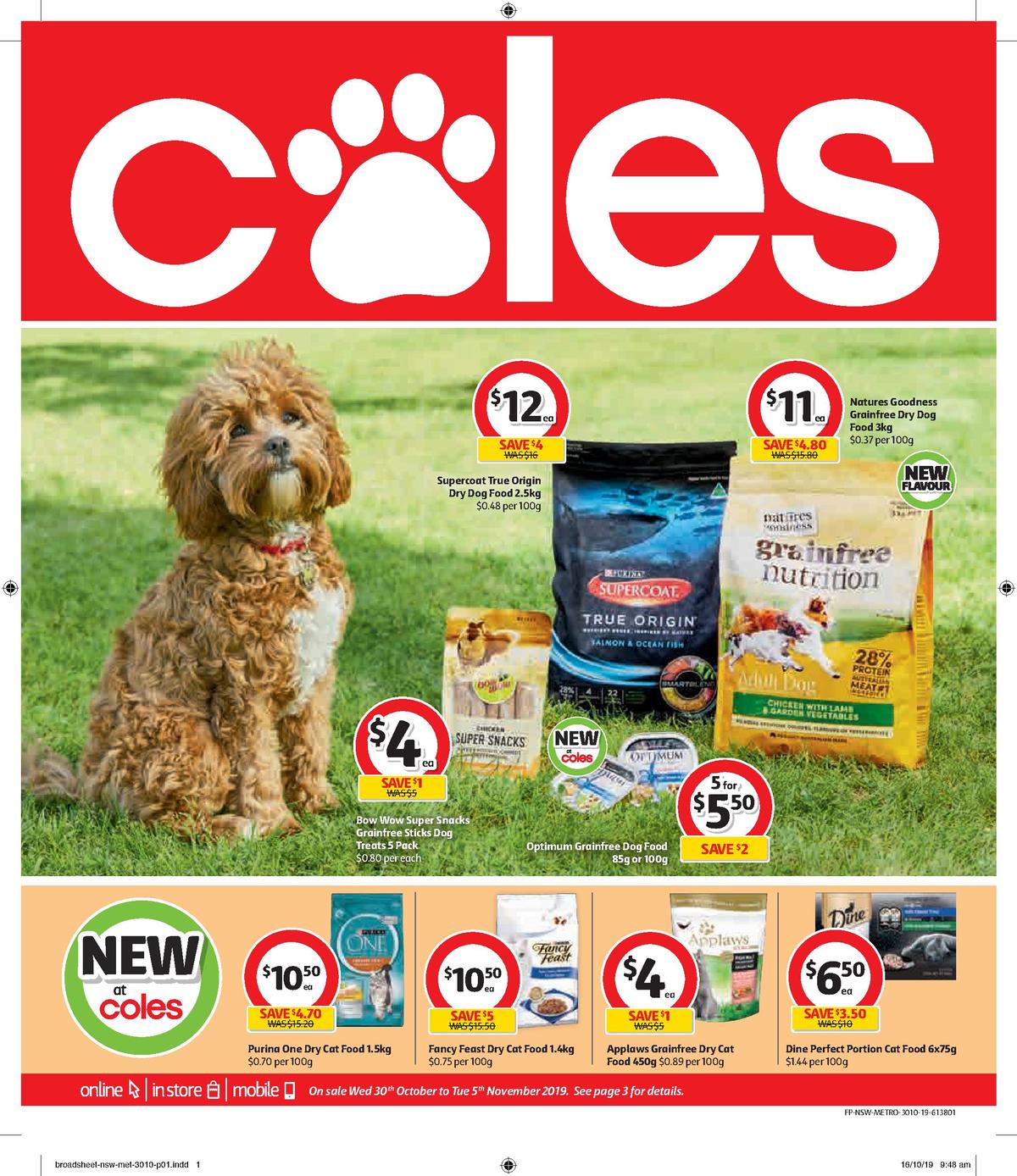 Coles Pet Catalogue Catalogues & Specials from 30 October