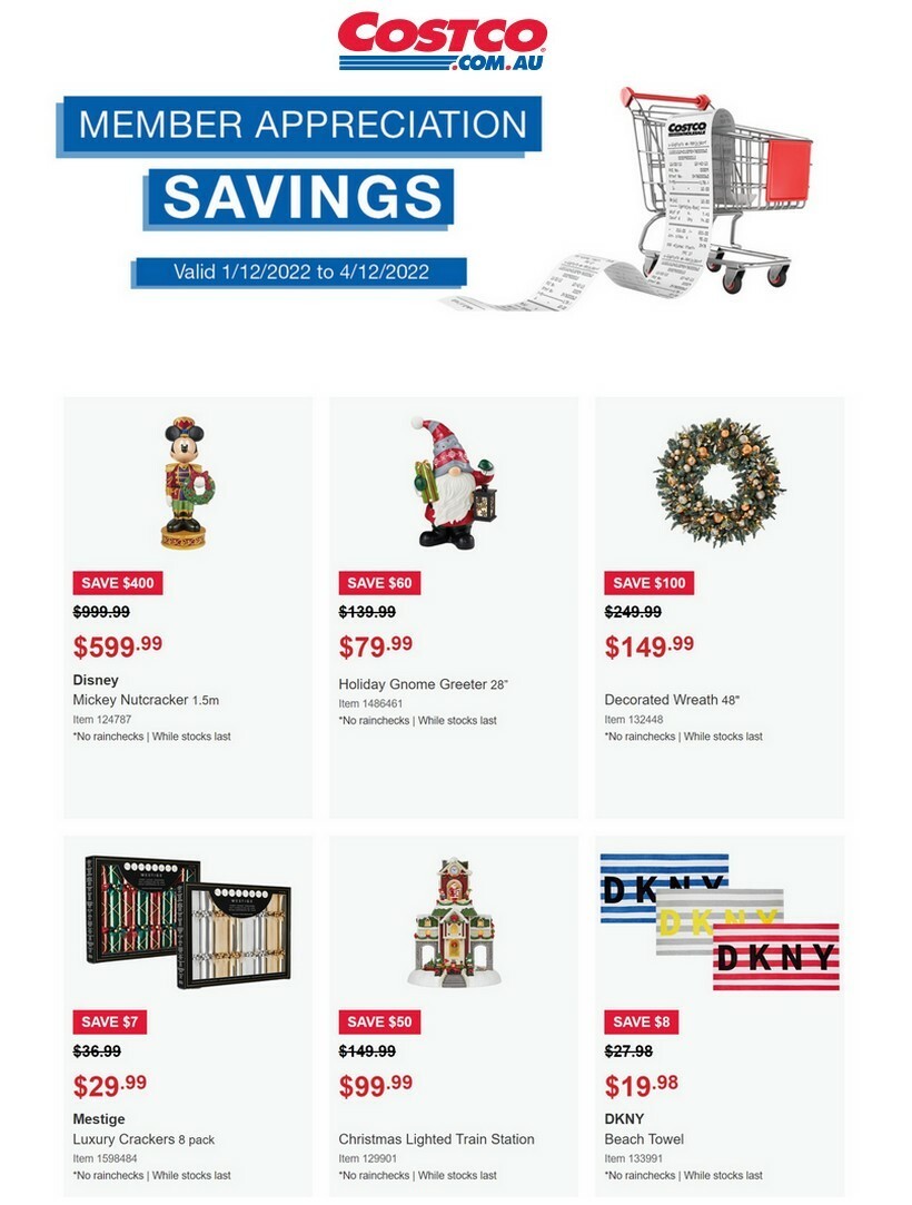 Costco Member Appreciation savings Catalogues & Specials from 1 December