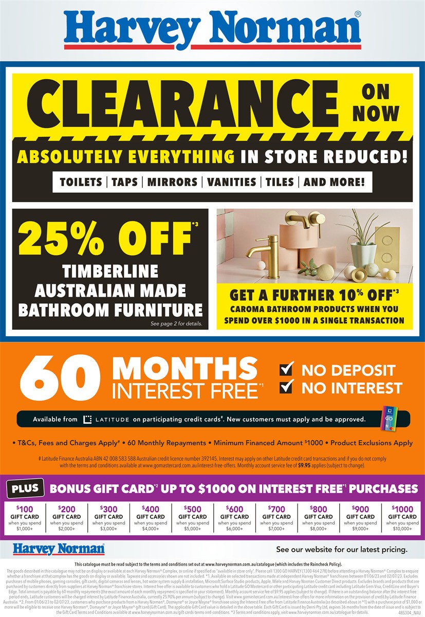 Harvey Norman from 2 June