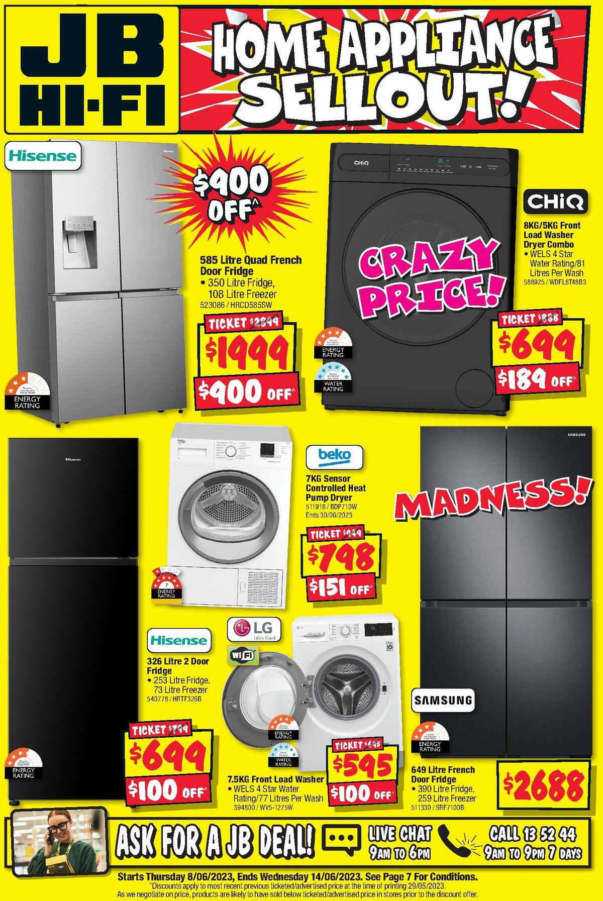 JB HiFi Home Appliance Sellout from 8 June