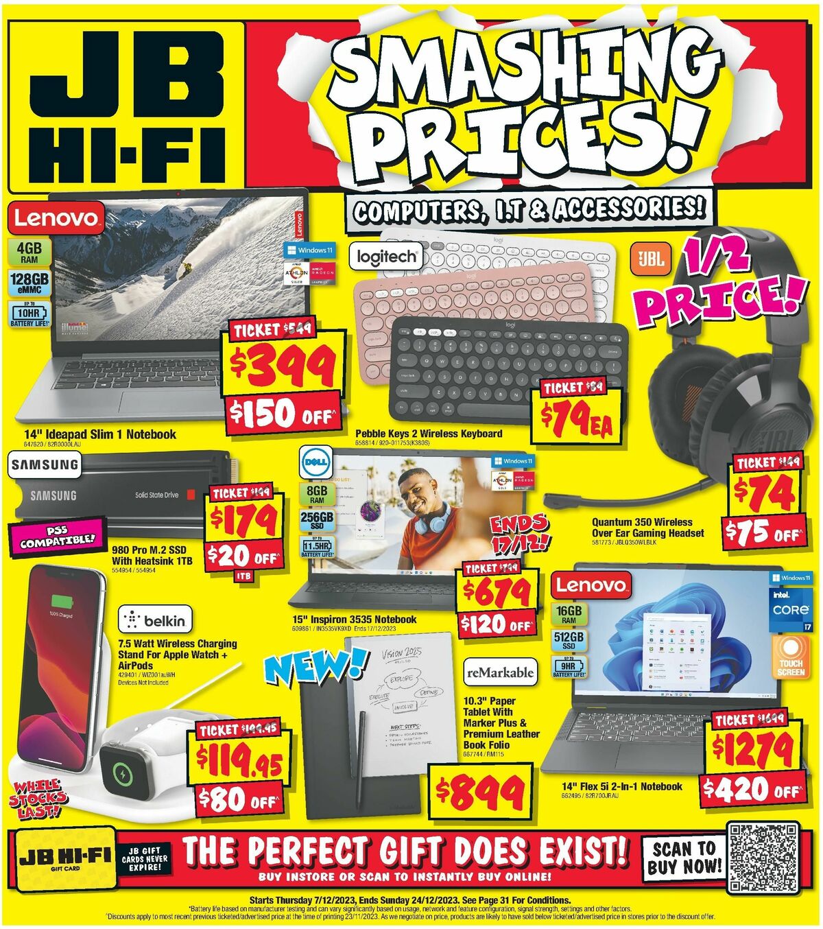 JB HiFi Computers, I.T. & Accessories from 7 December