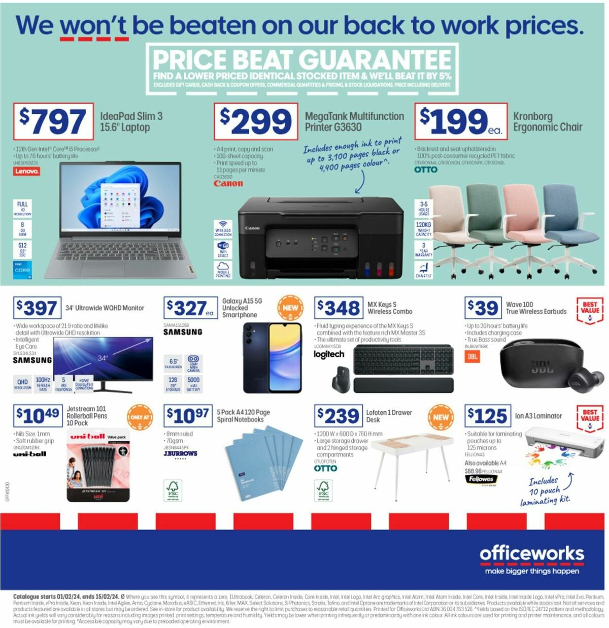 Officeworks from 1 February